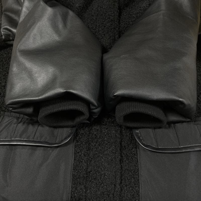 ラディエイト/異素材ミックススタンドカラーロングコート/オーバーサイズ