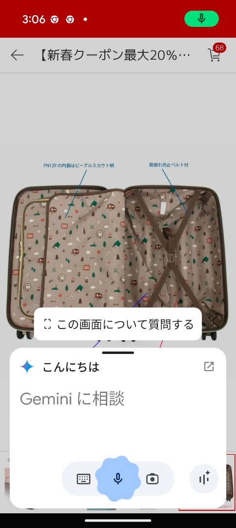 だいぽんさん専用 PEANUTS スヌーピー Lサイズ キャリーケース 75L
