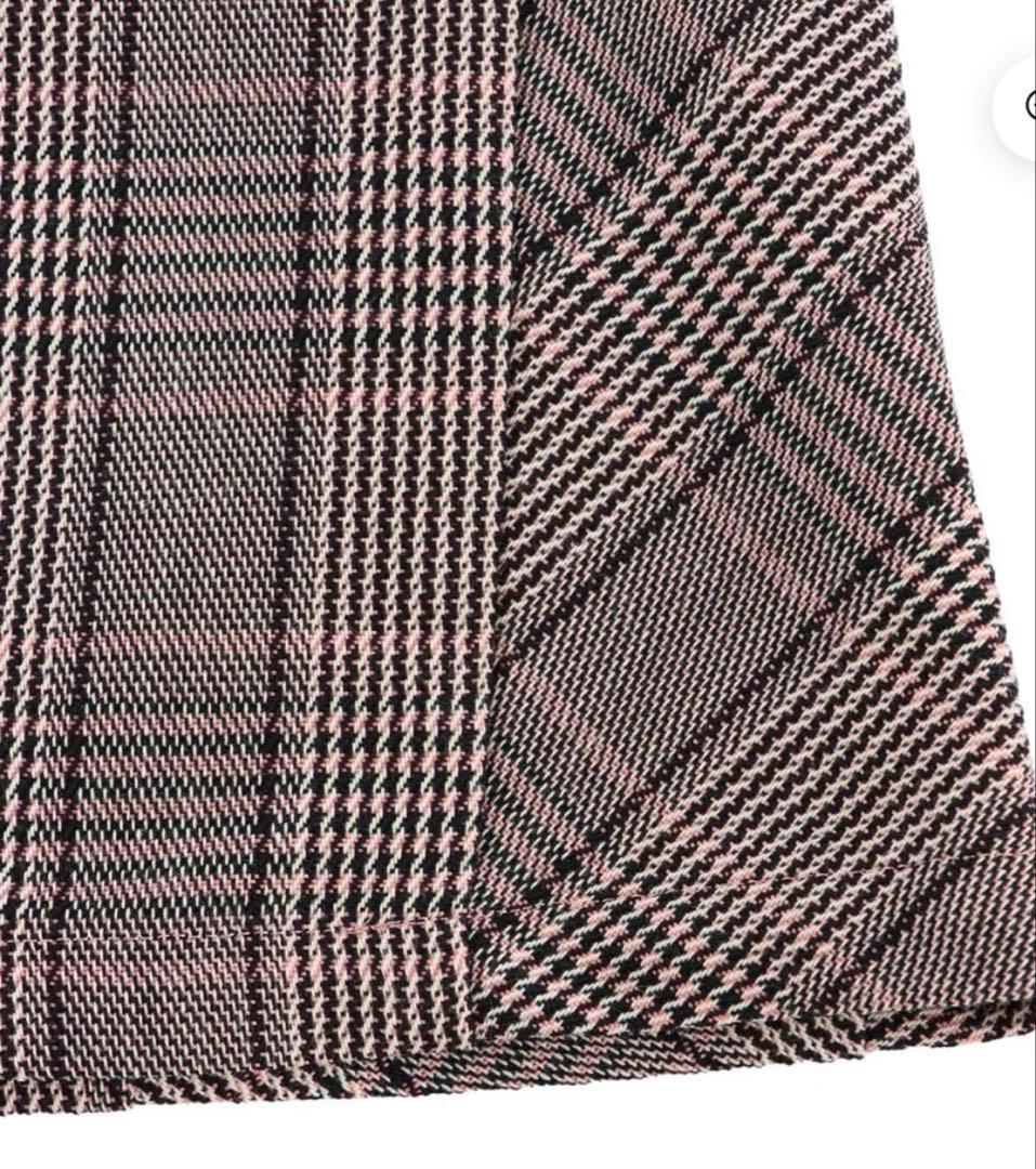 WOMEN ドライタッチグレンチェックスカート(防風裏地付き) ピンク