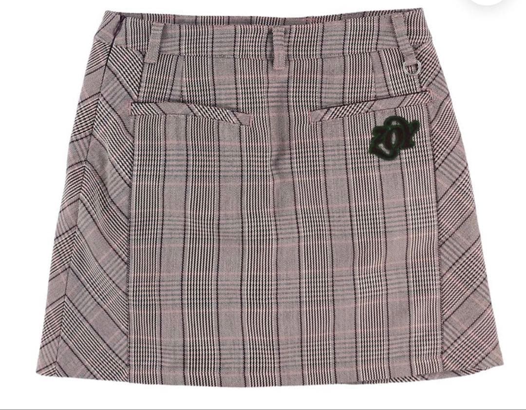 WOMEN ドライタッチグレンチェックスカート(防風裏地付き) ピンク
