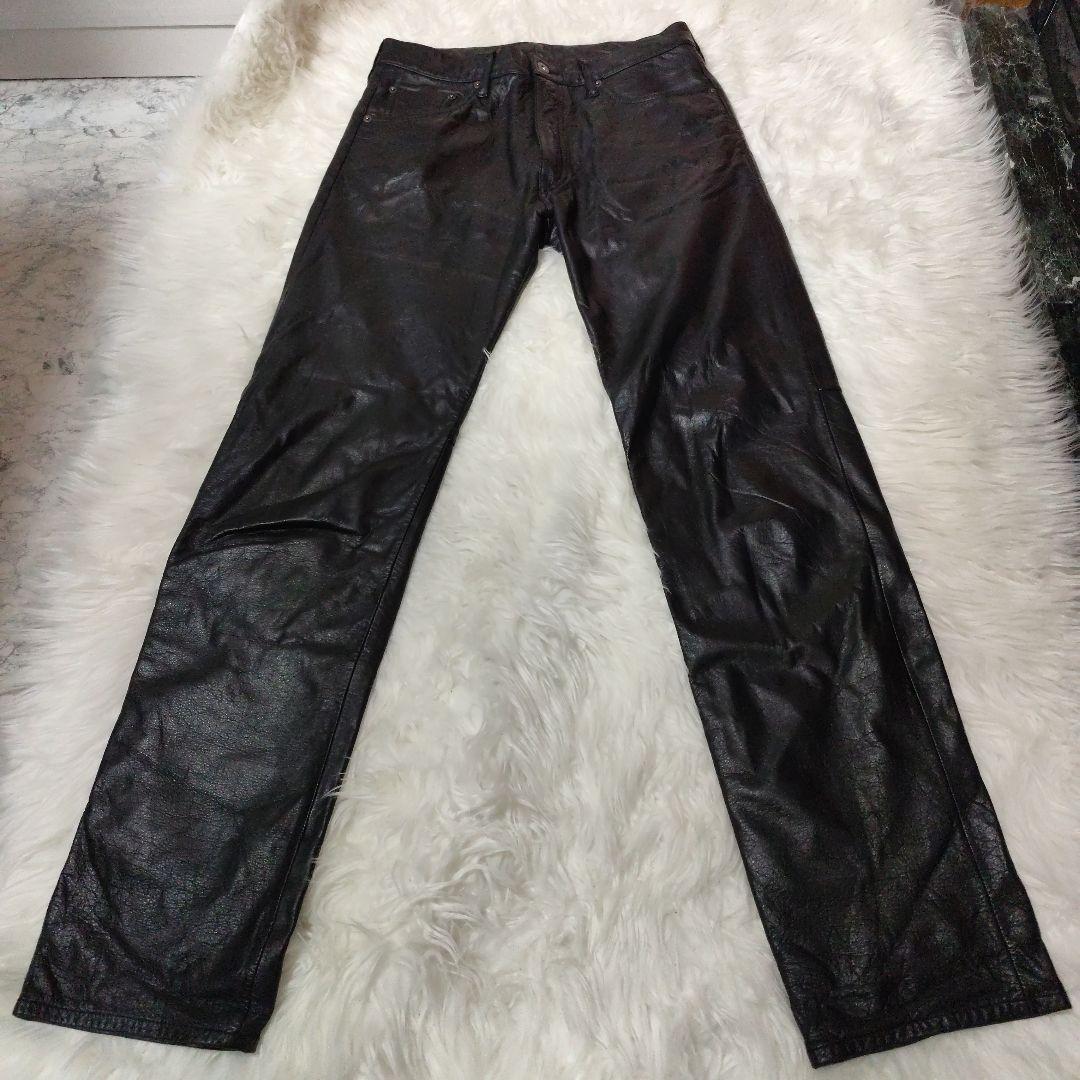 トルネードマート　黒　ヴィンテージ カウレザー （牛革）パンツ　サイズ　Ｌ