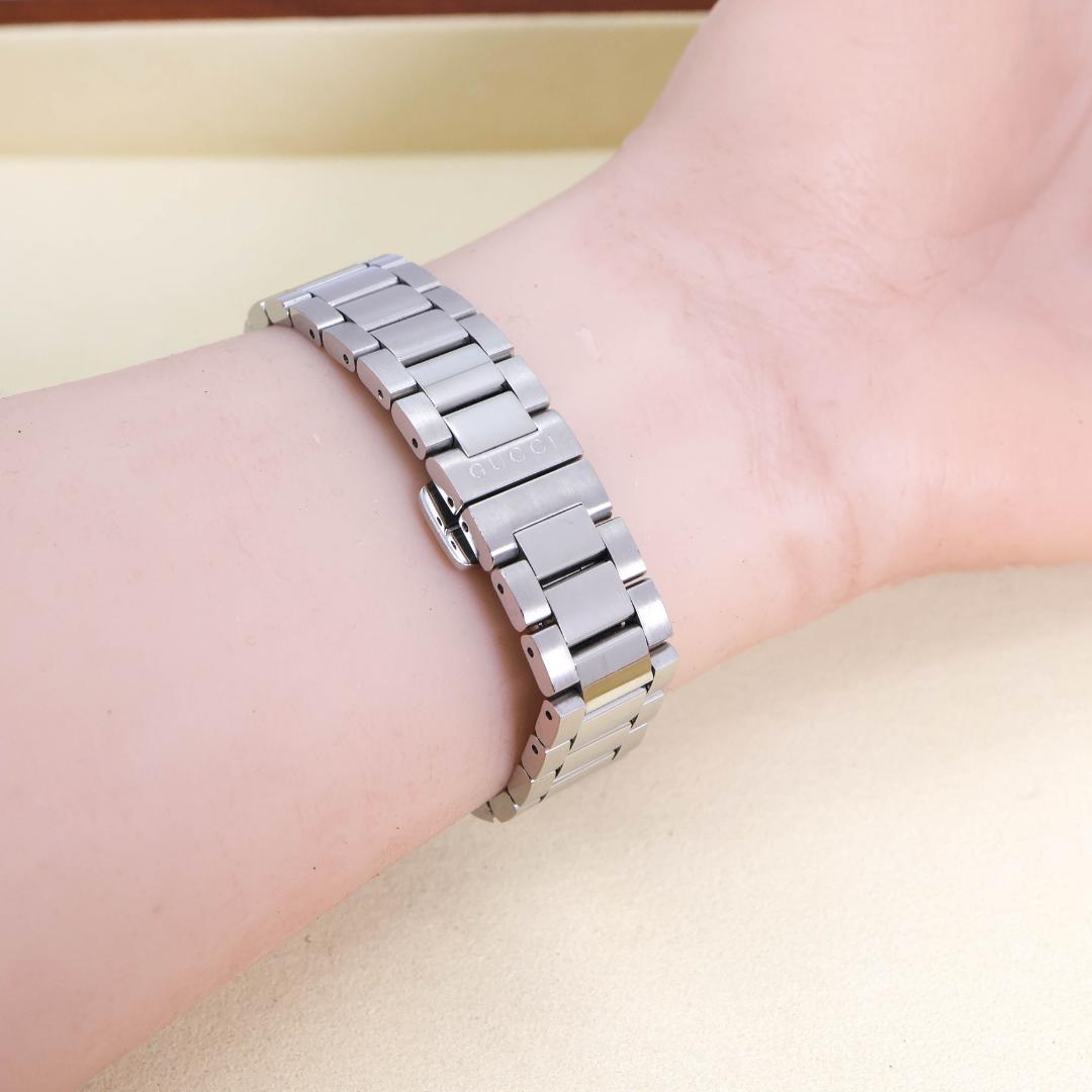 稼働 GUCCI 腕時計 126.5 デイト ピンク ステンレス 2903