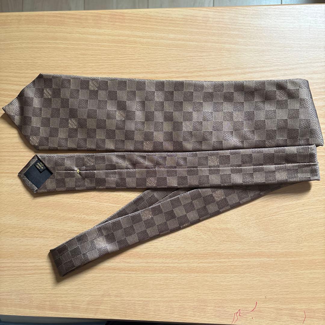 Louis Vuitton ベージュ チェック柄 高級ネクタイ