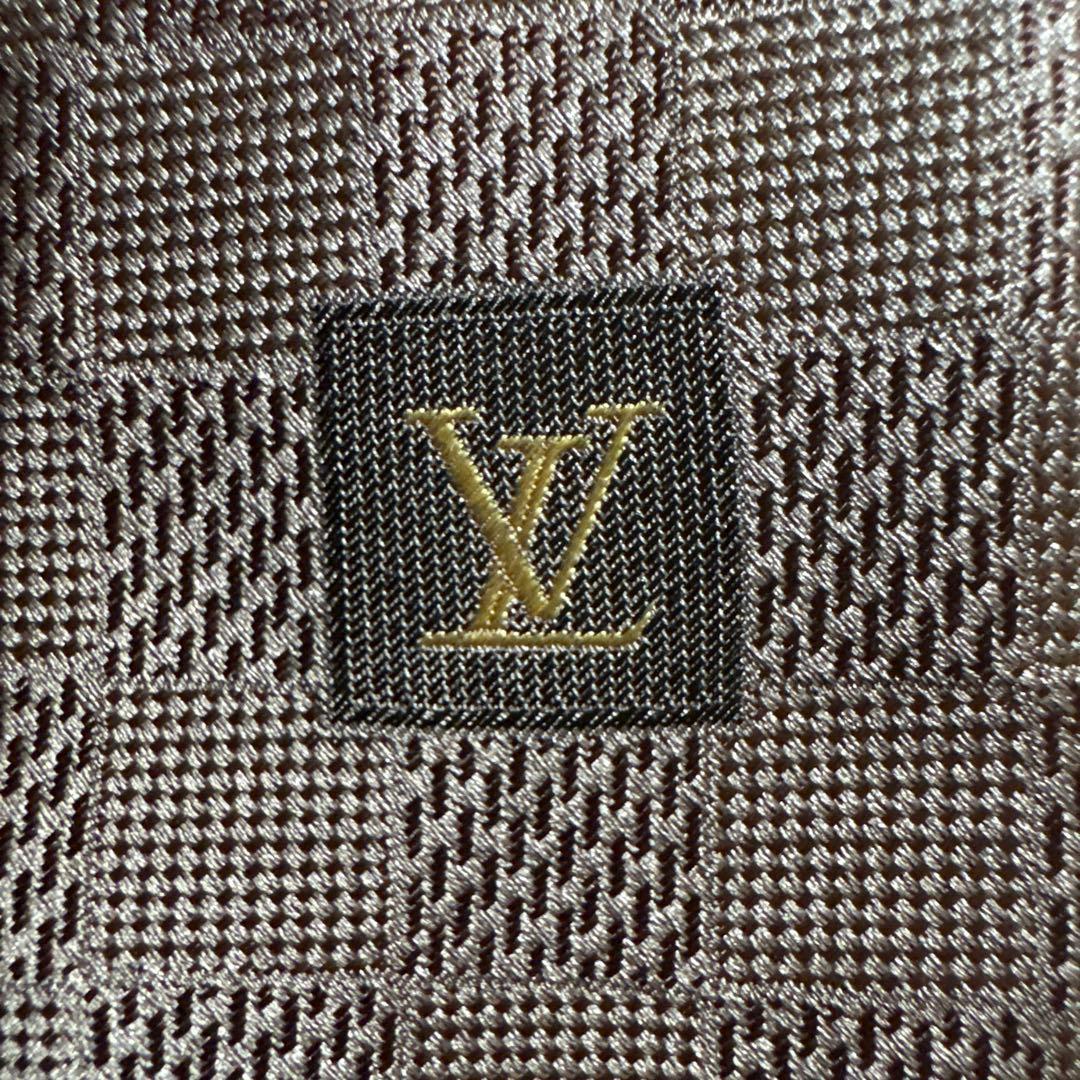 Louis Vuitton ベージュ チェック柄 高級ネクタイ