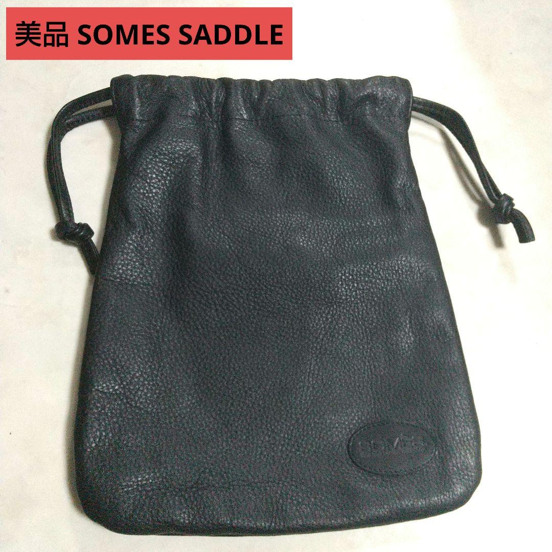 美品 SOMES SADDLE ソメスサドル ロゴ入り 巾着 男女兼用 バッグ