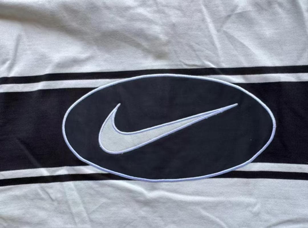 ストライプ長袖ポロシャツ