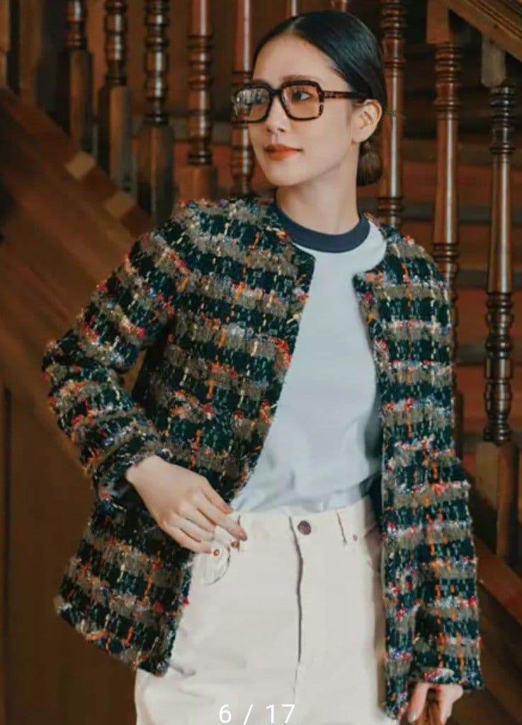 セール！新品MADISONBLUE ノーカラージャケット ツイードチェック