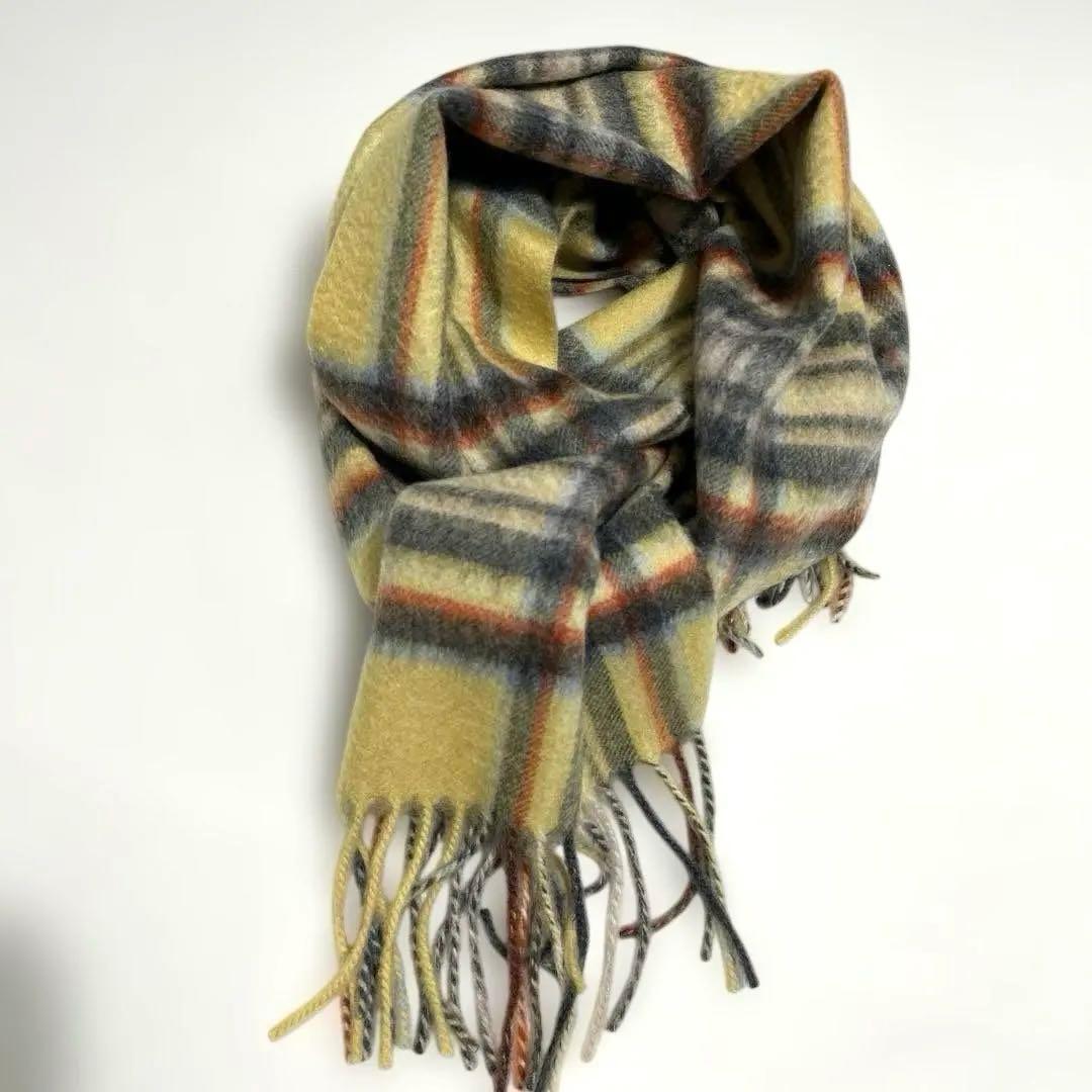 新品未使用　カシミヤ100% チェック柄マフラー