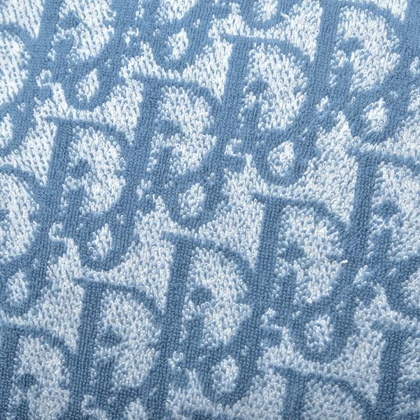 美品◇クリスチャンディオール Dior トロッター柄 クッション タオル生地 青