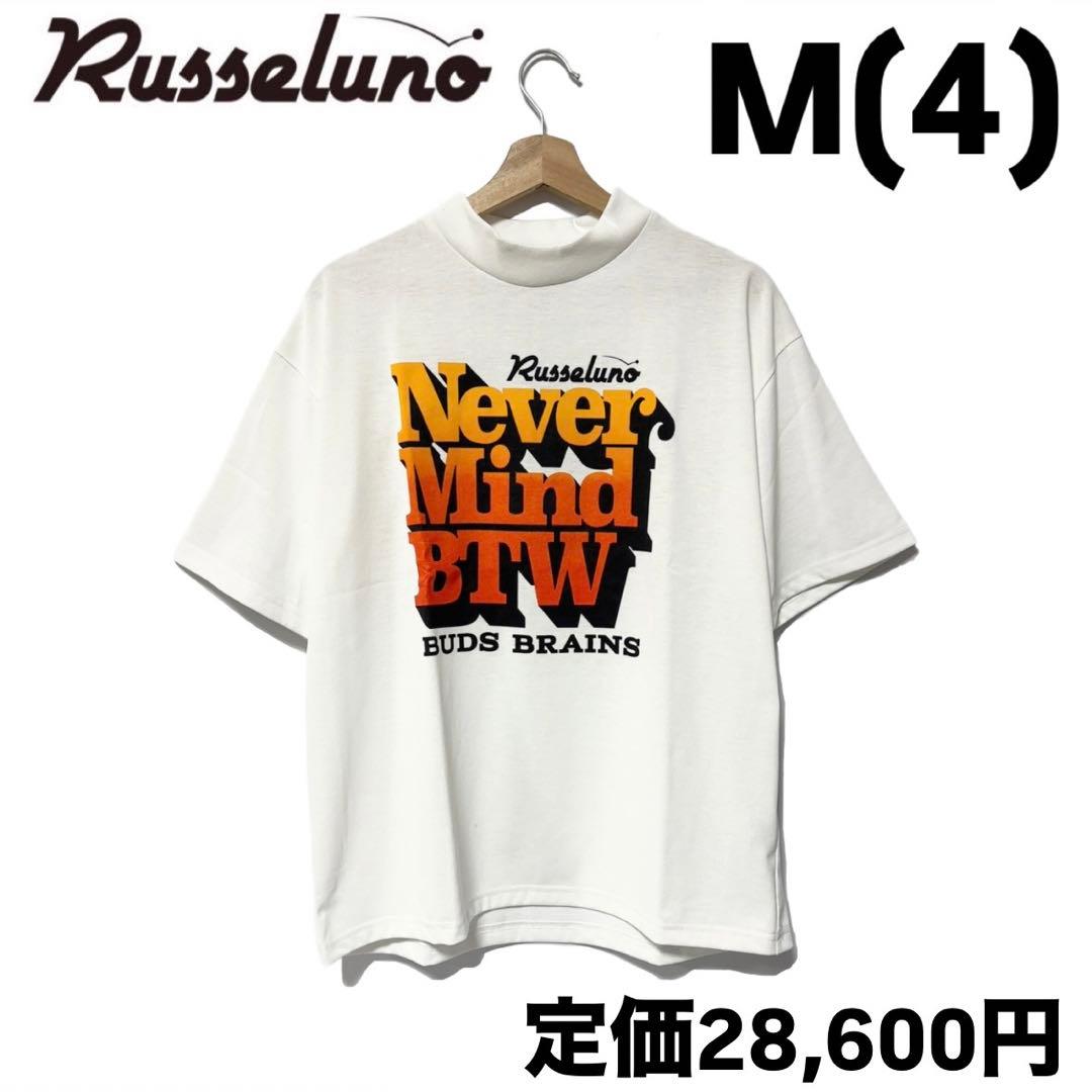 ラッセルノ ゴルフ グラフィック プリント S/S モックネック ホワイト M