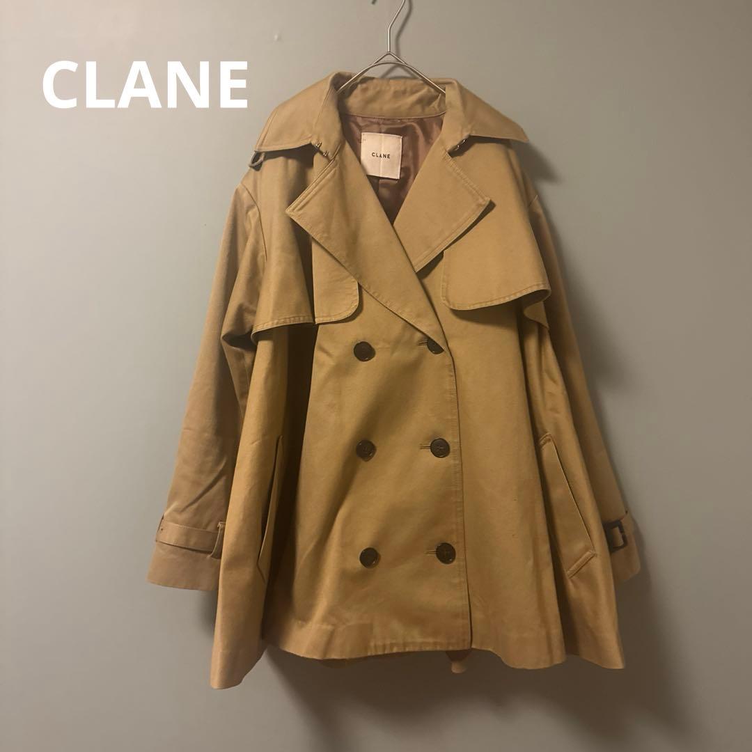 CLANE ショートフレアトレンチコート　ベージュ
