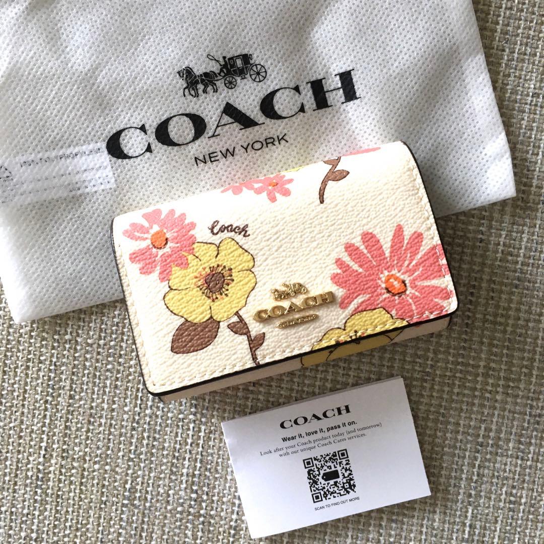 新品★COACH コーチ 定価25,300円 レザー 花柄 5連キーケース