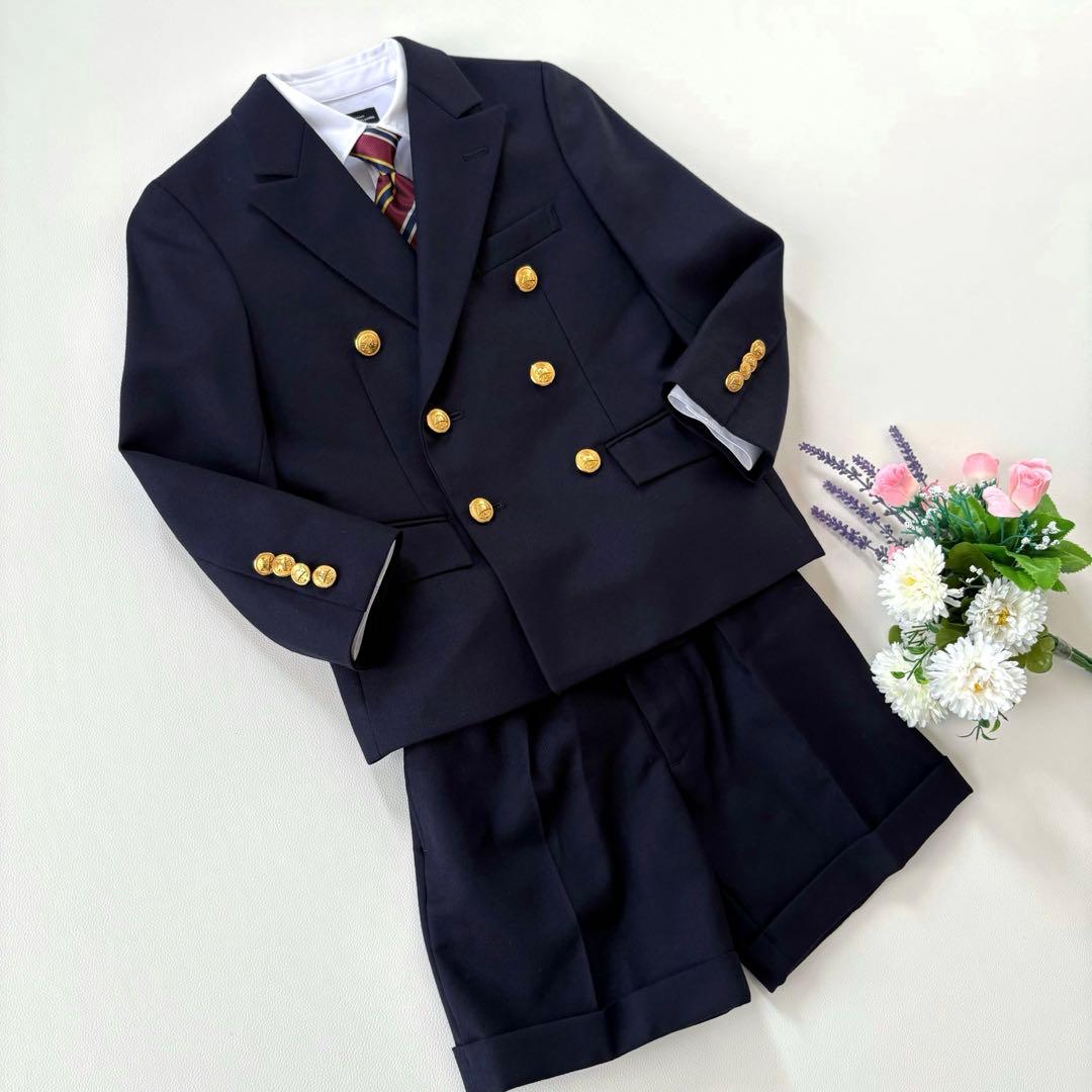 極美品✨ラルフローレン キッズ フォーマルスーツ 4点セット120 紺 金ボタン