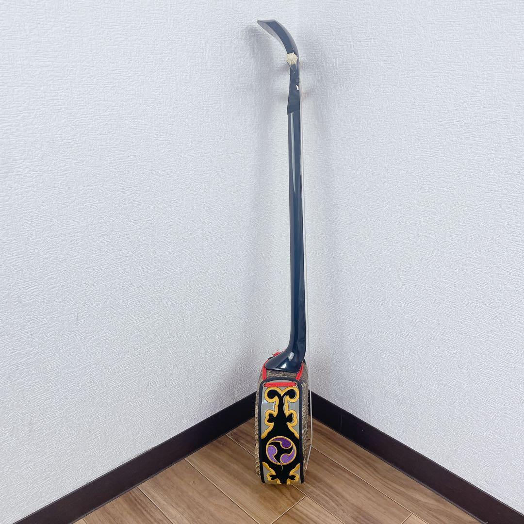 沖縄 三線 へび皮 ケース付き 撥 沖縄 民謡