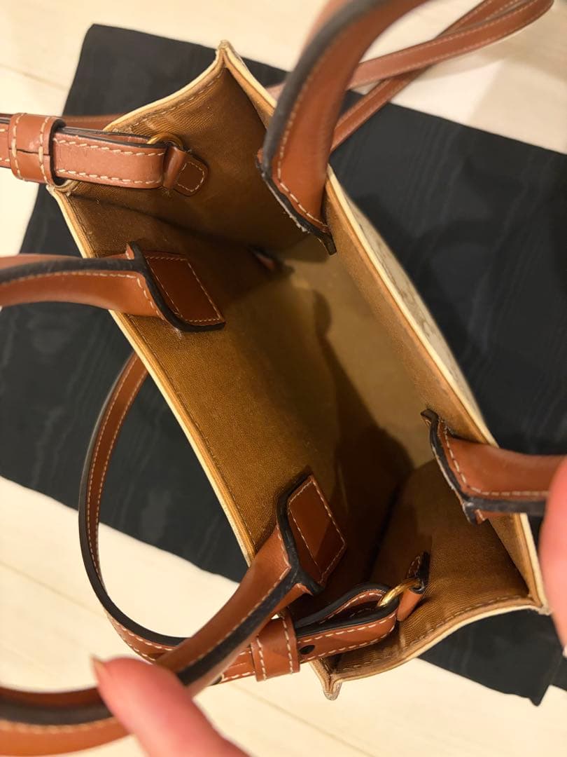 セリーヌ　ミニバーティカルカバ　2way ショルダーバッグ　ホワイト