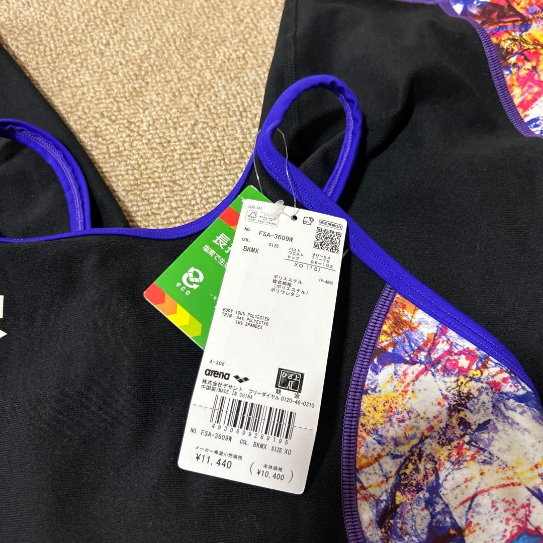 たえ。arena スポーツ用水着 黒・マルチカラー
