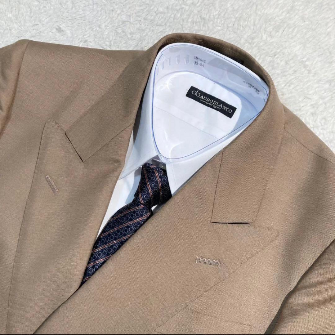 【極美品】 バーバリー スーツ ダブル ベージュ 金ボタン 背抜き A4 S