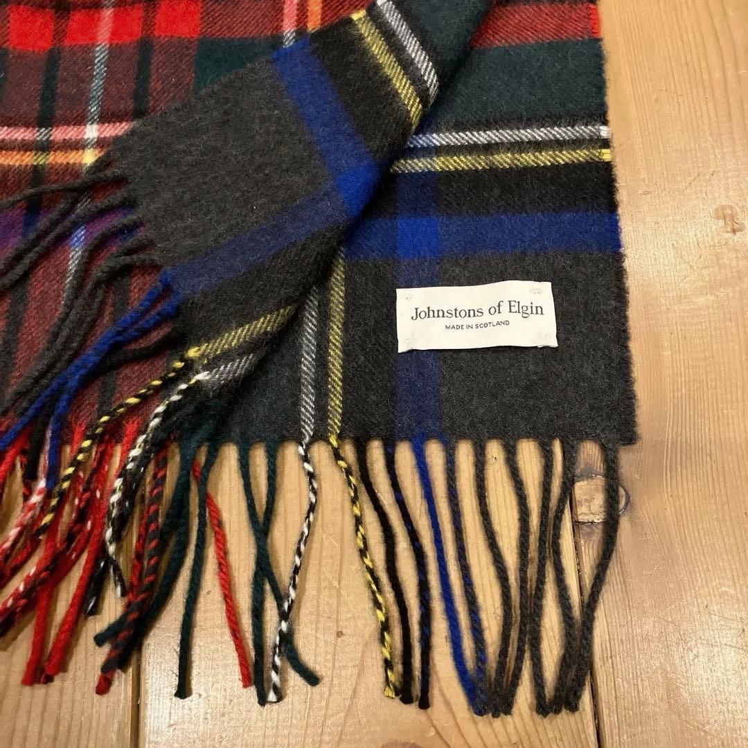 【試着のみ】Johnstons チャコールグレースチュワート　 ストール　大判