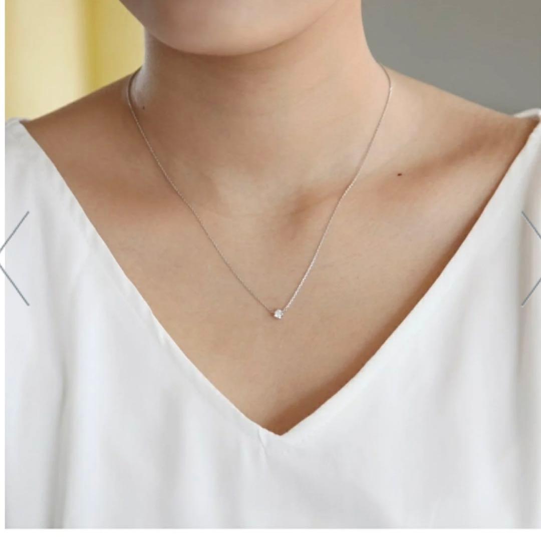 の*み様 4℃ プラチナPT石付ネックレス　ダイヤ　鑑定書つき