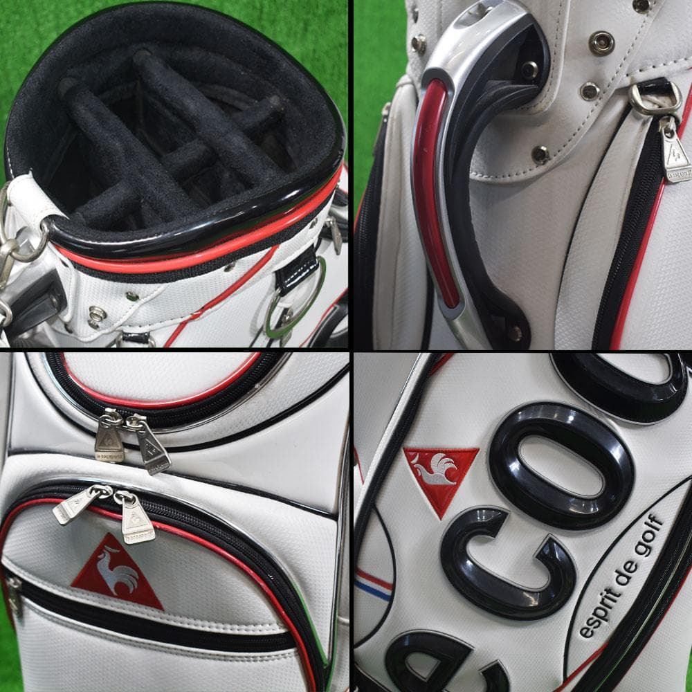 メ*7様 ルコックスポルティフ ゴルフ キャディバッグ９型【ホワイト】中古！