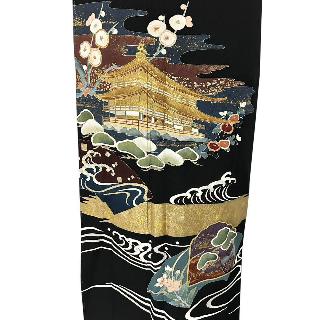 未使用近い　美品　袷　正絹　作家物　落款　五つ紋　黒留袖　フルセット