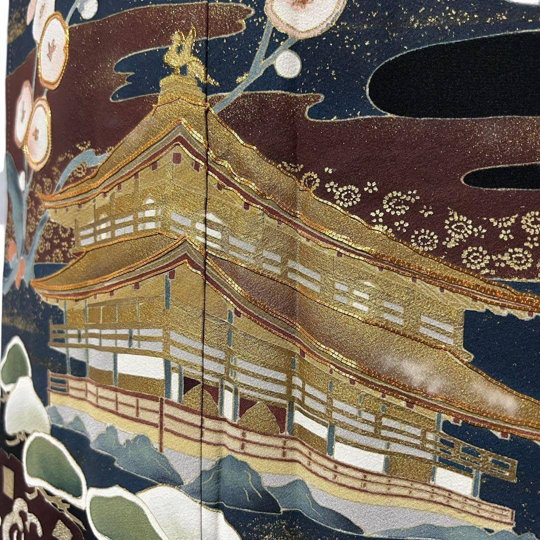 未使用近い　美品　袷　正絹　作家物　落款　五つ紋　黒留袖　フルセット