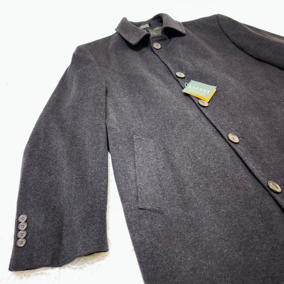 未使用ローレンラルフローレン カシミヤ混 タグ付きチェスターコート グレー 44