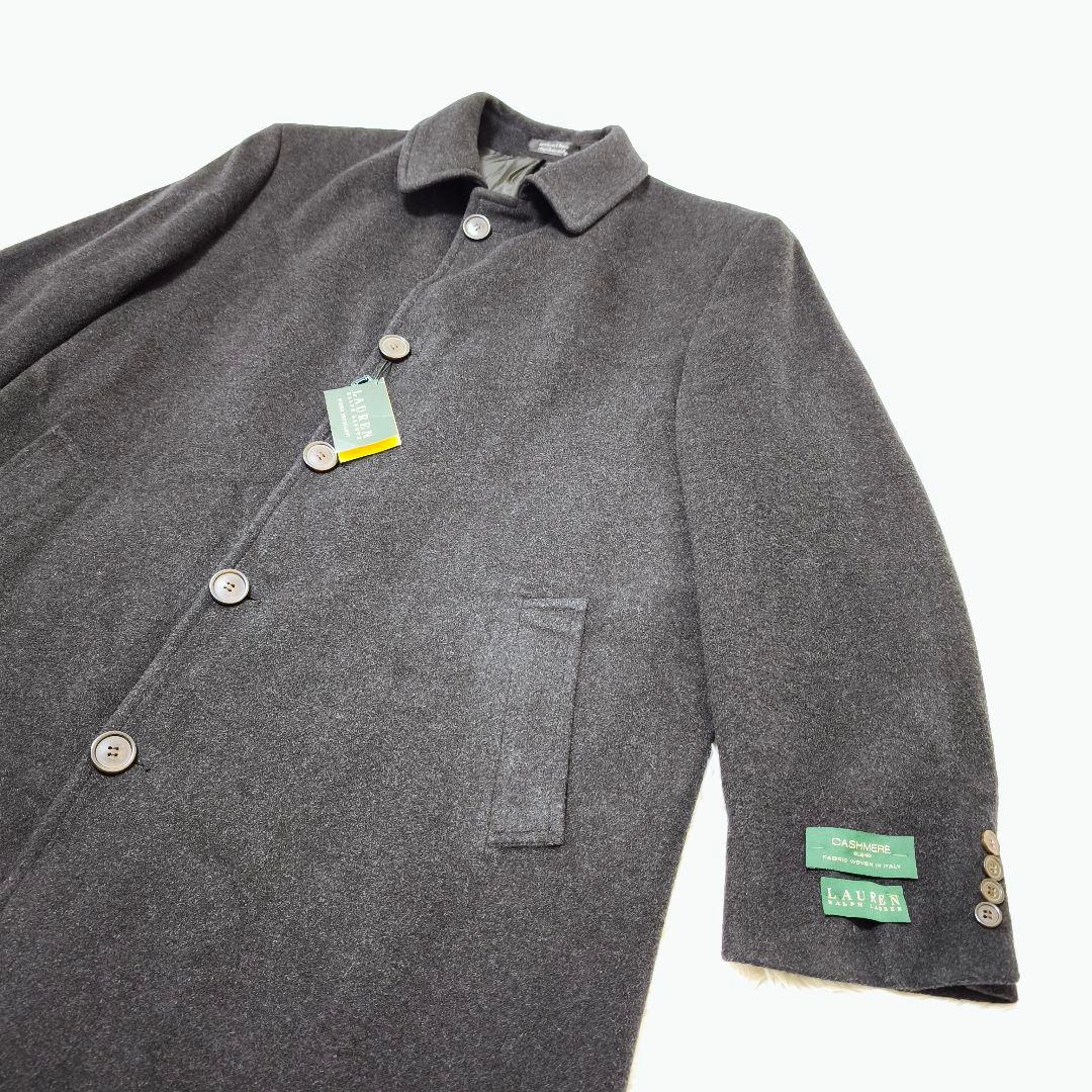 未使用ローレンラルフローレン カシミヤ混 タグ付きチェスターコート グレー 44