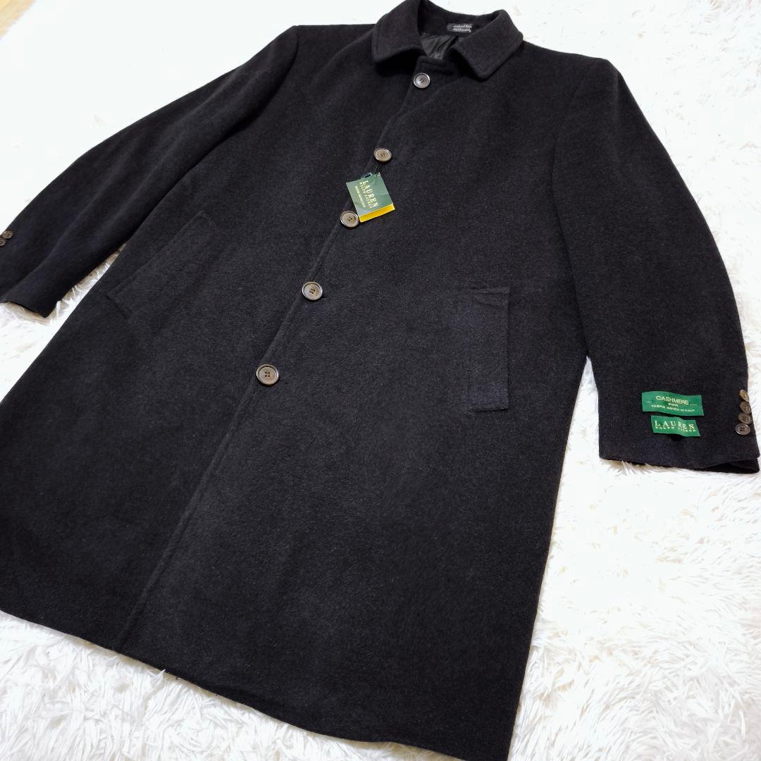 未使用ローレンラルフローレン カシミヤ混 タグ付きチェスターコート グレー 44