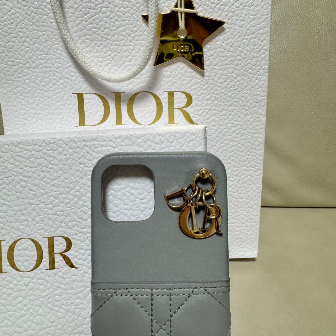 Dior iPhoneケース グレー キルティング