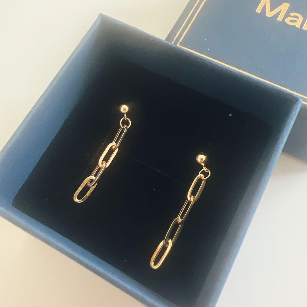 j*♡様 新品未使用 18金 ペーパークリップピアス mal. レレレさん