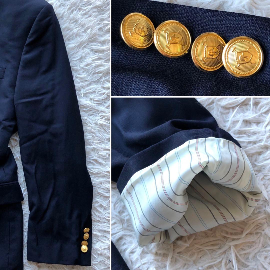 【極美品 希少サイズL】ラルフローレン　紺ブレ　ウール100%　金ボタン