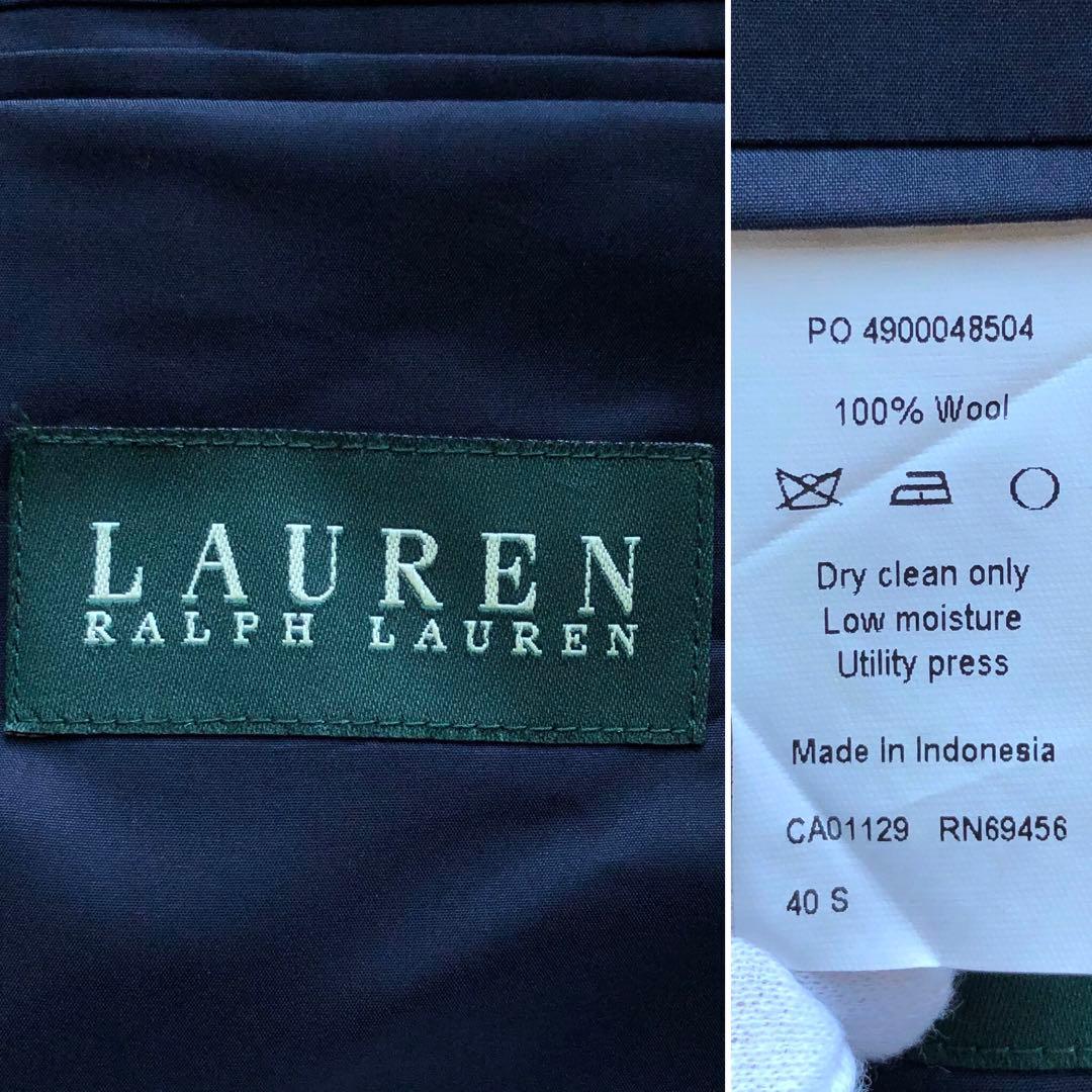 【極美品 希少サイズL】ラルフローレン　紺ブレ　ウール100%　金ボタン