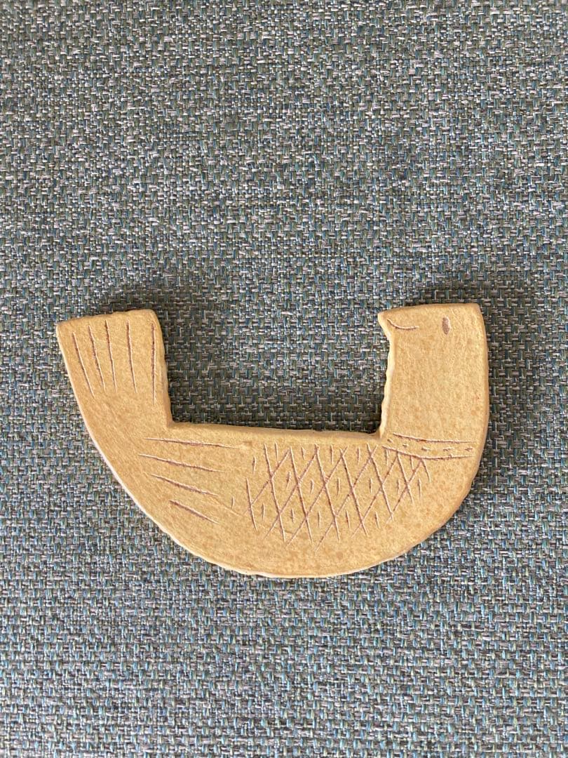 鹿児島睦　陶板　黄色い鳥　サイン入り