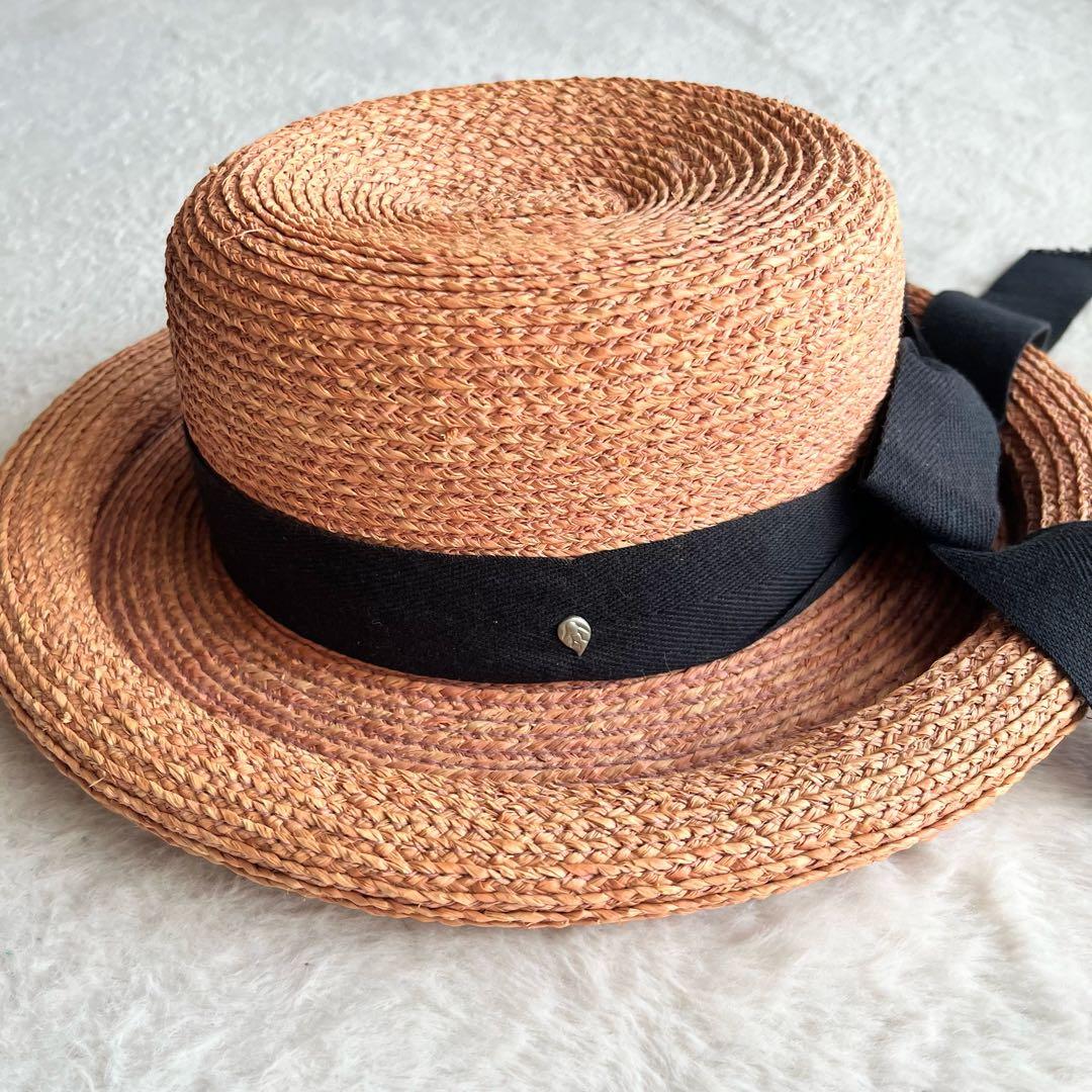 極美品✨ヘレンカミンスキー ニューポート ラフィア ハット 麦わら帽子 リボン