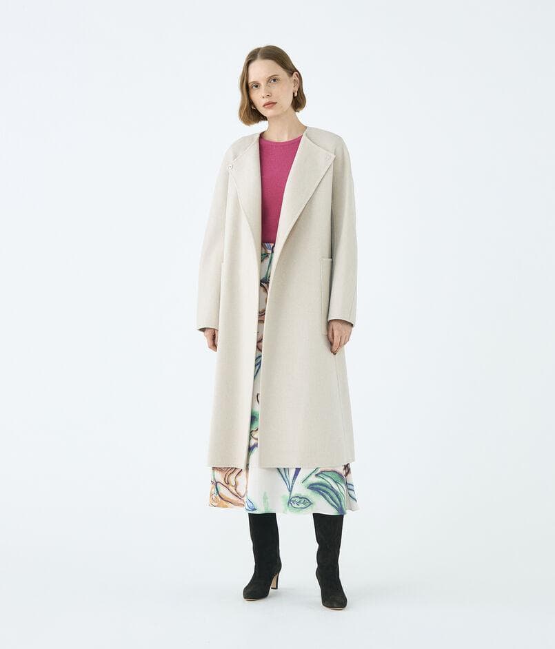 【Ballsey】プレミアムウールリバー ノーカラーコート 36 ¥74,800