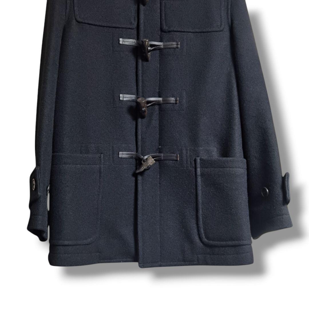 【極美品】フレッドペリー ウールダッフルコート 裏地ストライプ サイズＳ 黒