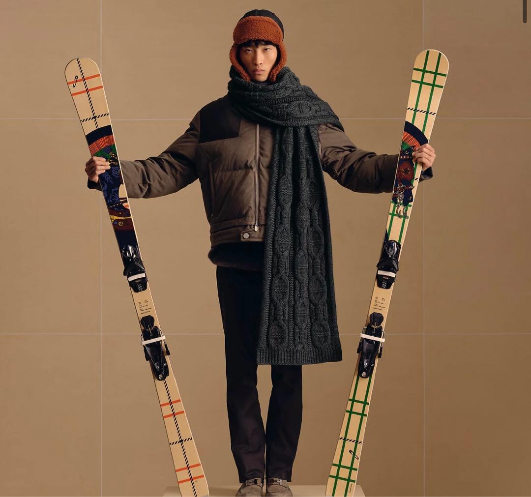 【新品未使用】レア❗️HERMES フォーブル　マフラー　シェーヌダンクル　グレー