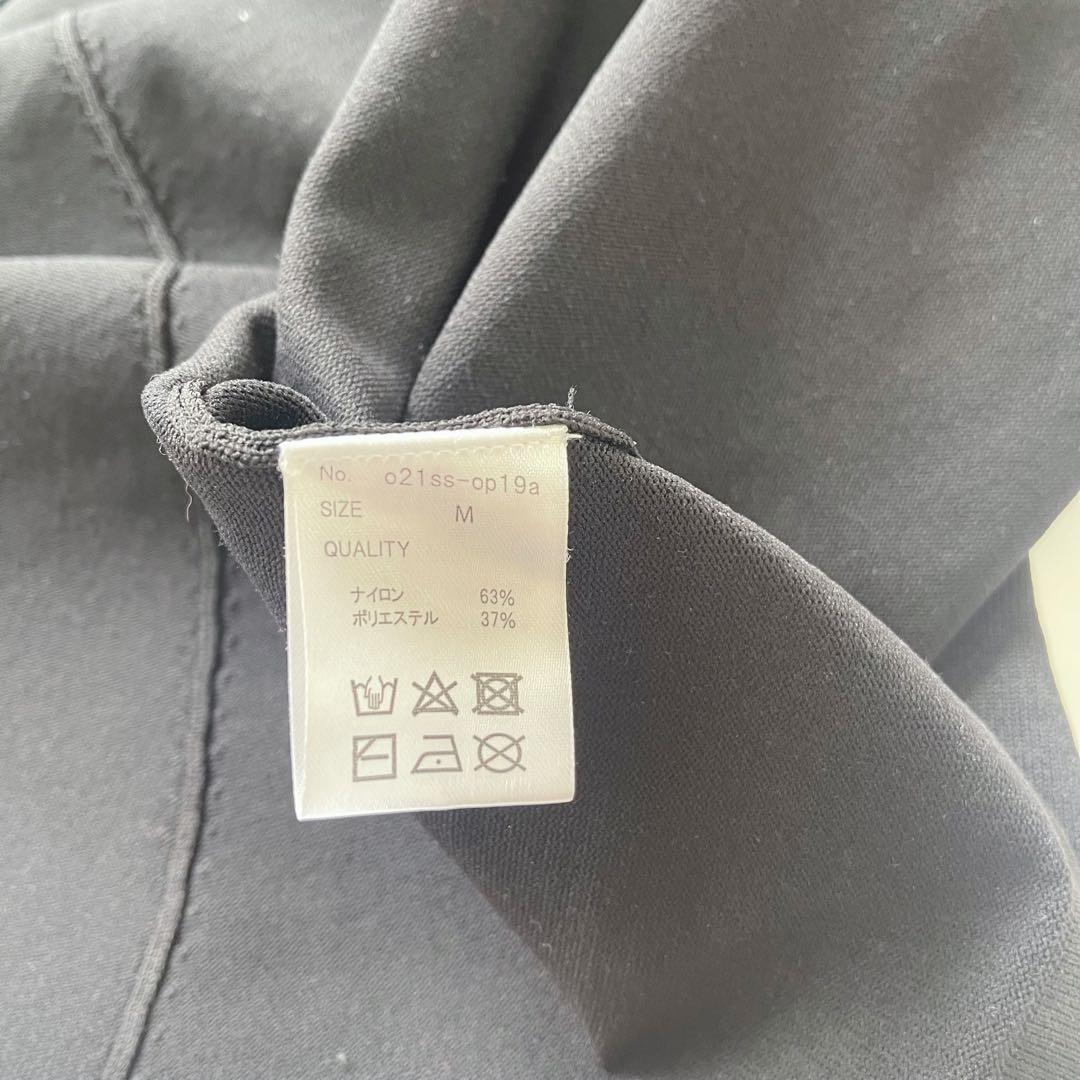 【美品】JENNE フレンチスリーブ ニット フレア ロングワンピース 黒 M