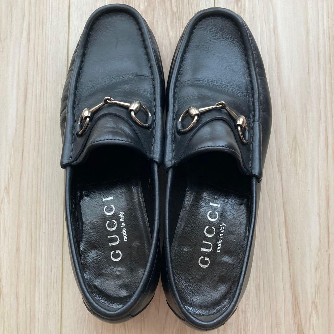 美品 GUCCI / ビットローファー 黒銀 42 1/2 E 27.5