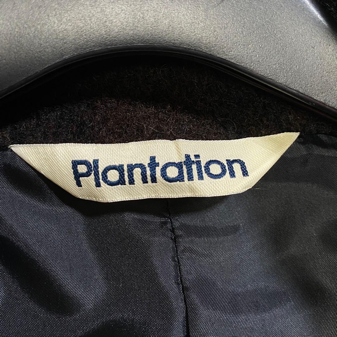 美品♡Plantation ウール グラデーションボーダーロングコート ロング