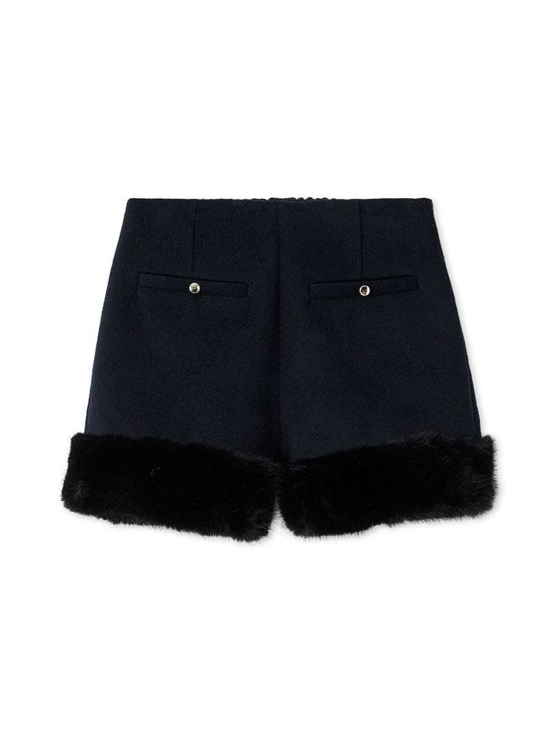 lily brown エコファーショートパンツ0サイズ ブラック