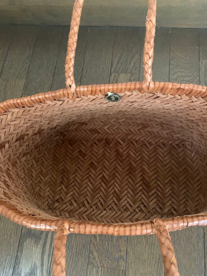 ドラゴンDragon かごバッグ 革素材 美品 付き 定番 シンプル