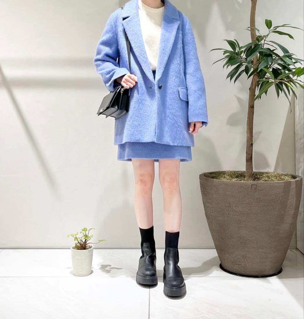 アルアバイル　ルルウィルビー モヘヤシャギーハーフチェスターコート&スカート