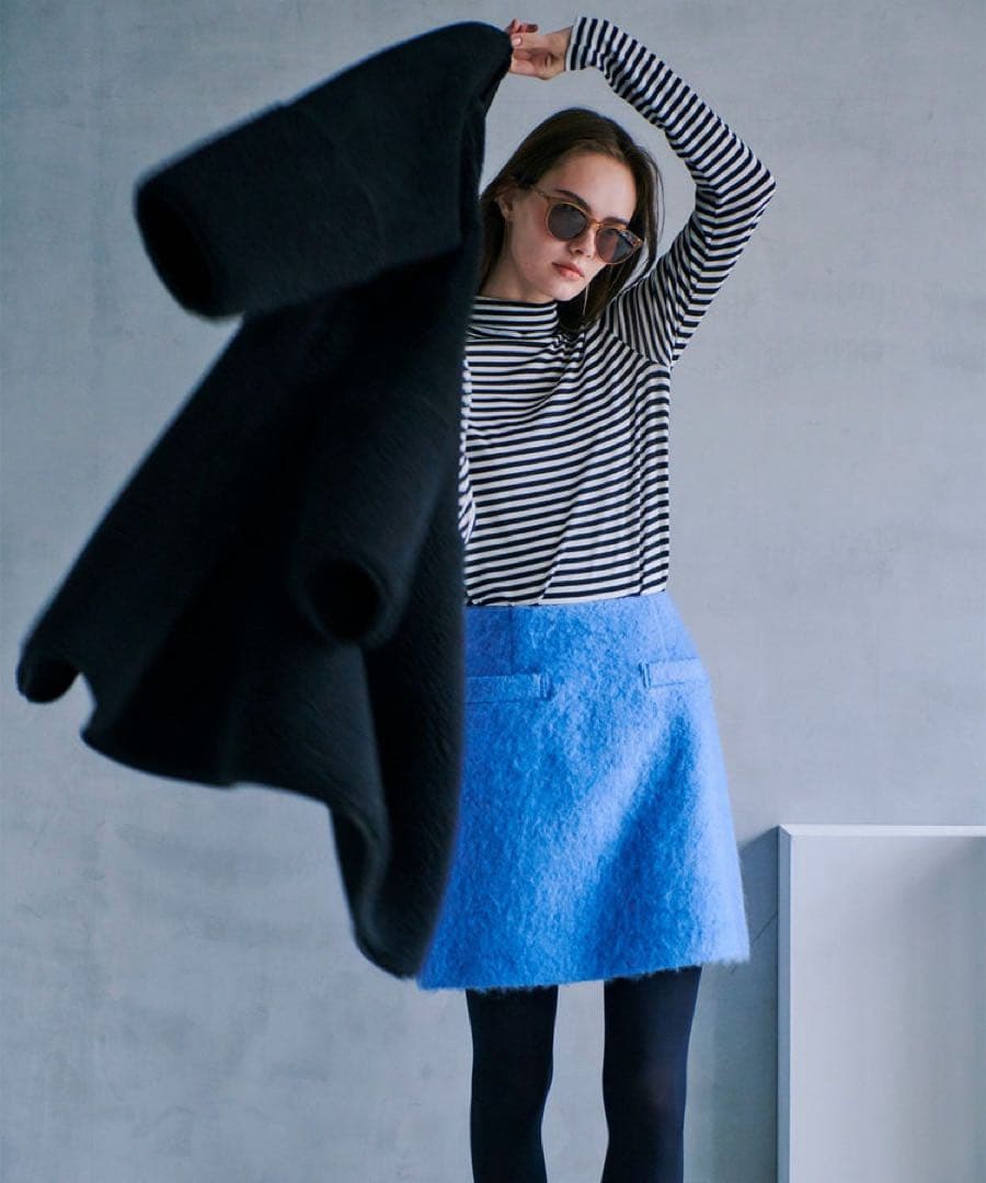 アルアバイル　ルルウィルビー モヘヤシャギーハーフチェスターコート&スカート