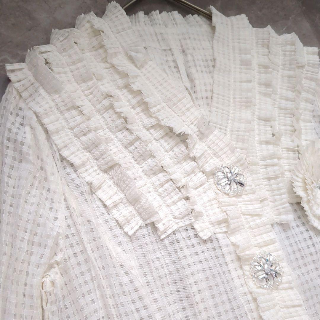 NOKO OHNO/ノコオーノ　美品　羽織り　　ビジュー　ジャケット　プリーツ