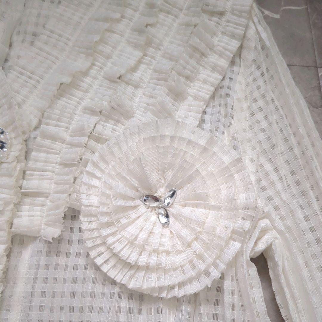 NOKO OHNO/ノコオーノ　美品　羽織り　　ビジュー　ジャケット　プリーツ