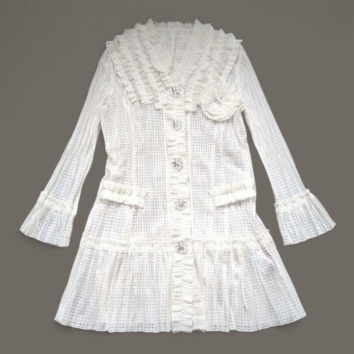 NOKO OHNO/ノコオーノ　美品　羽織り　　ビジュー　ジャケット　プリーツ