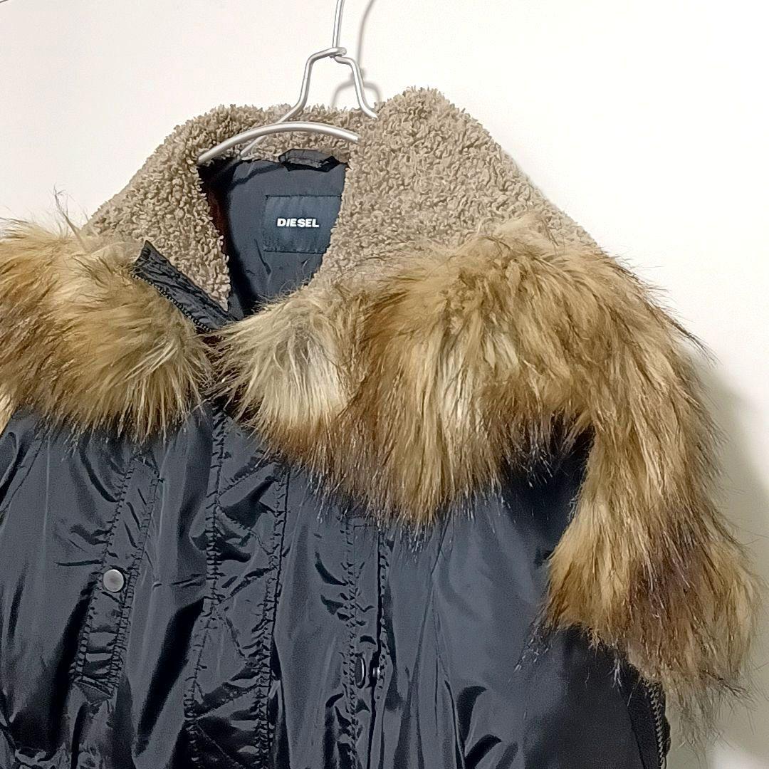 美品★DIESEL　ディーゼル　N-2B　N-3B　中綿　ミリタリー コート　黒