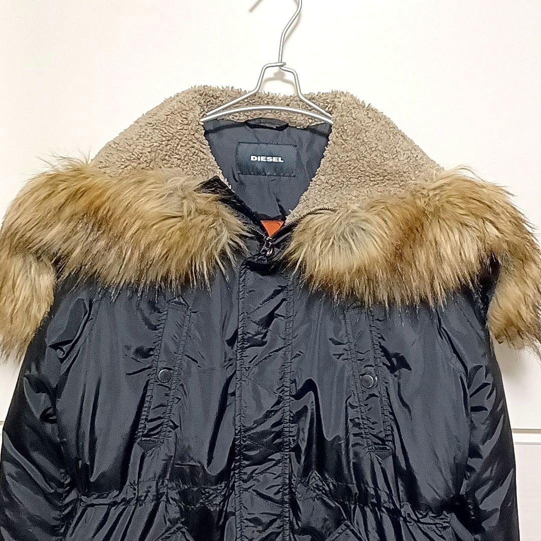 美品★DIESEL　ディーゼル　N-2B　N-3B　中綿　ミリタリー コート　黒